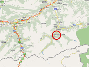 Tyrol : plan accès Mayrhofen en voiture